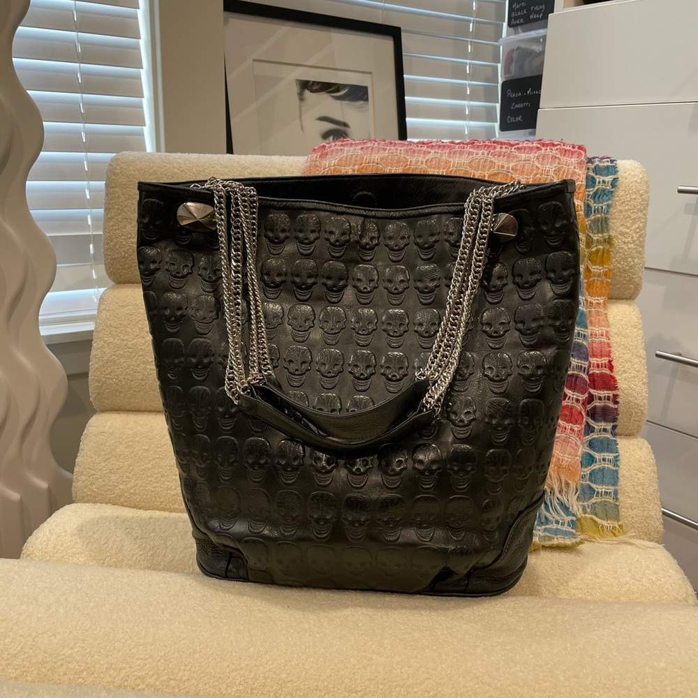 Treesje Leather Skull Embossed Tote